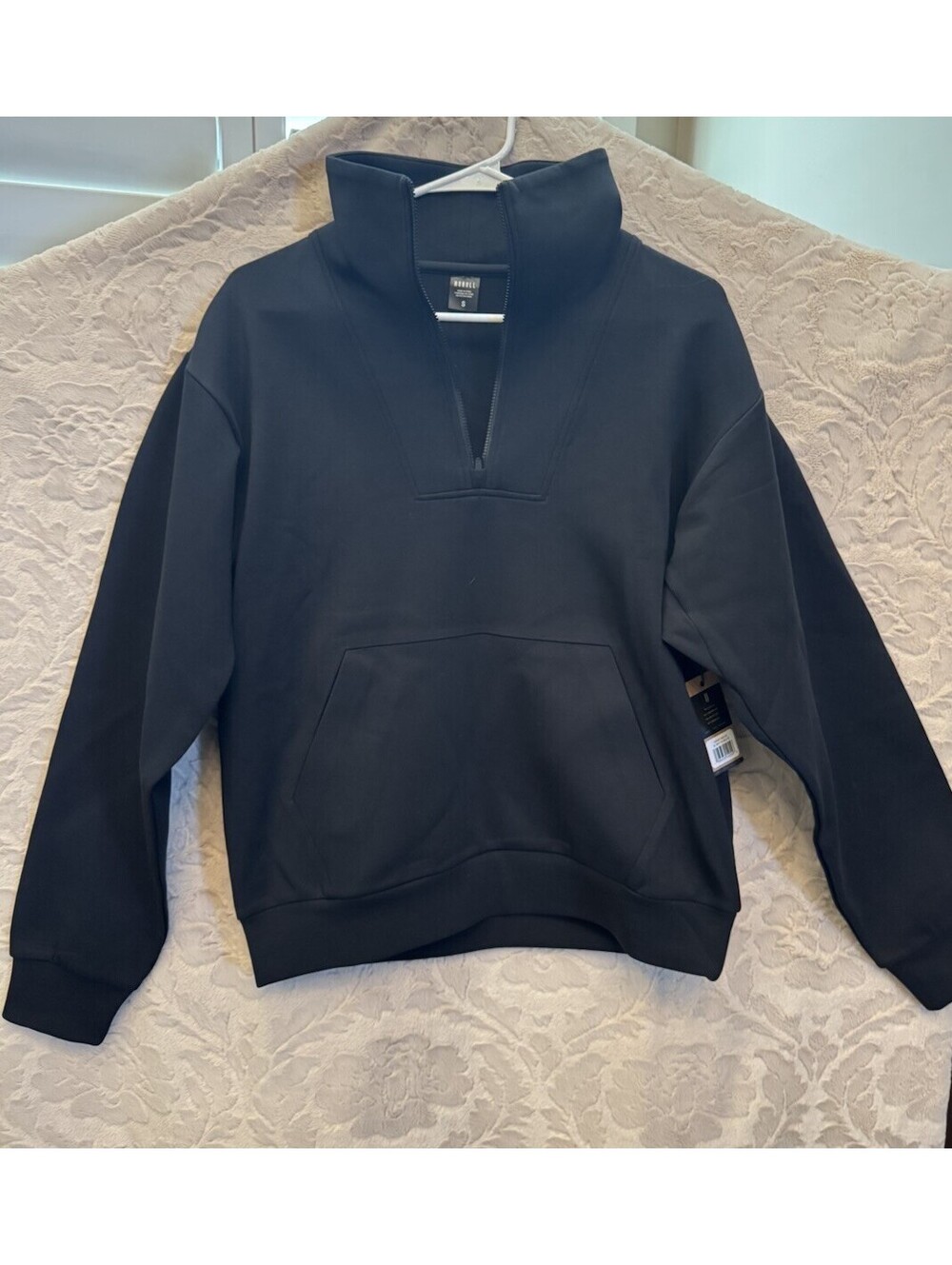NOBULL Women’s 1/4 Zip Pullover Sweatshirt Black Long Sleeve Shirt Sz. S - NWT